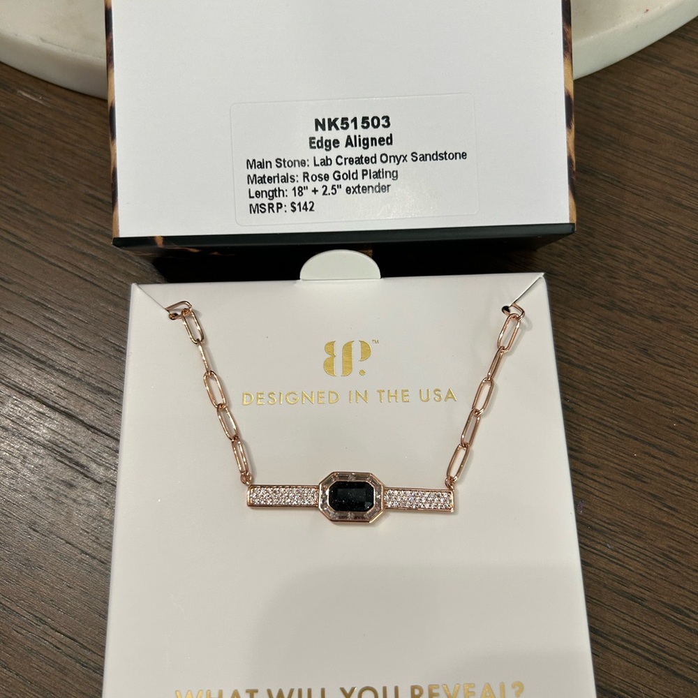 BP Rose Gold and Black Onyx Necklace